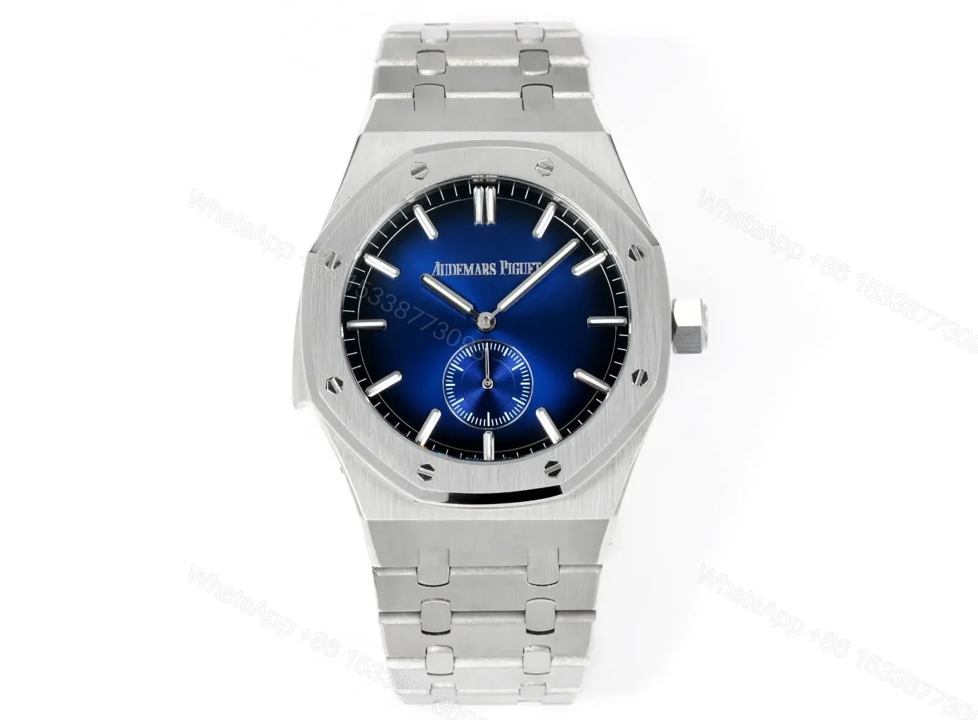 JH Factory Based on the provided Chinese product description and the image, here is a suitable product title for an e-commerce platform in English: **Audemars Piguet Royal Oak 26591IP Series Men’s Watch – Blue Dial, Stainless Steel Bracelet, 42mm Case — view 1
