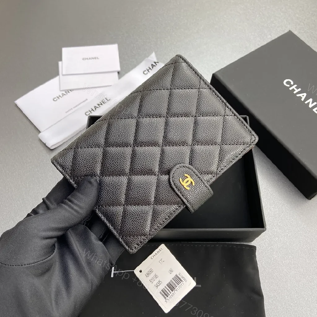 View 7 of Quilted Luxe Wallet in Black with Gold Accent