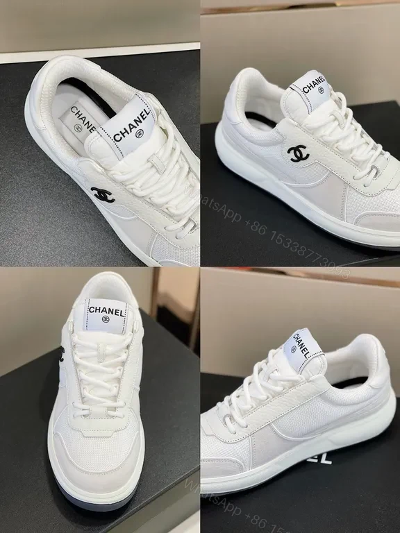 View 8 of White Chanel-Inspired Trainer, Luxe Minimal, All-Day Comfort