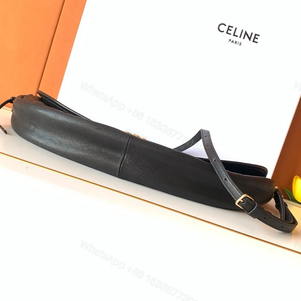 View 5 of CELINE HALFMOON SOFT TRIOMPHE BAG IN SUPPLE SHINY LAMBSKIN(HIGH-END GRADE)