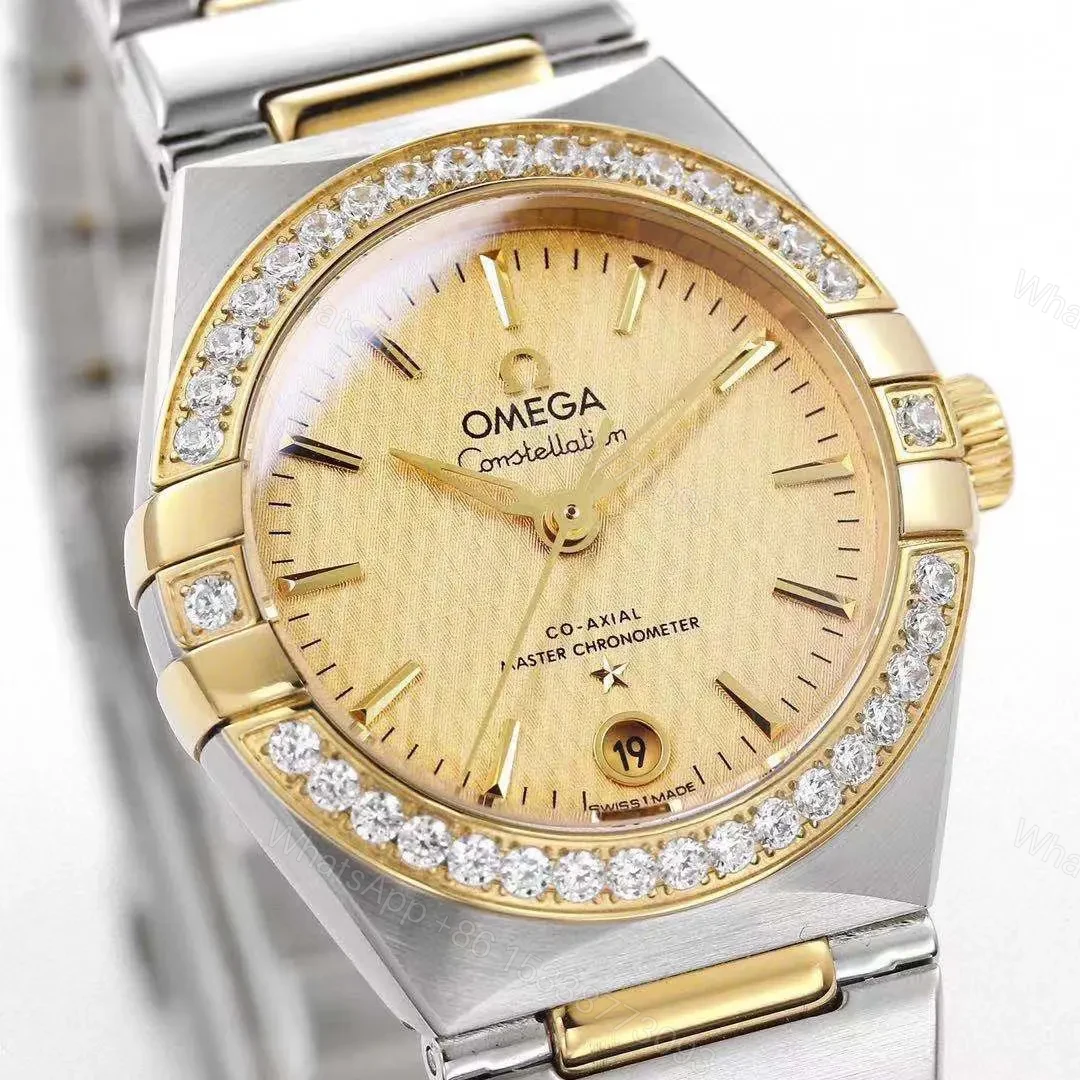 View 4 of Omega Constellation 29mm Women’s Watch V6 Version Two-Tone Stainless Steel and Gold Diamond Bezel Champagne Dial