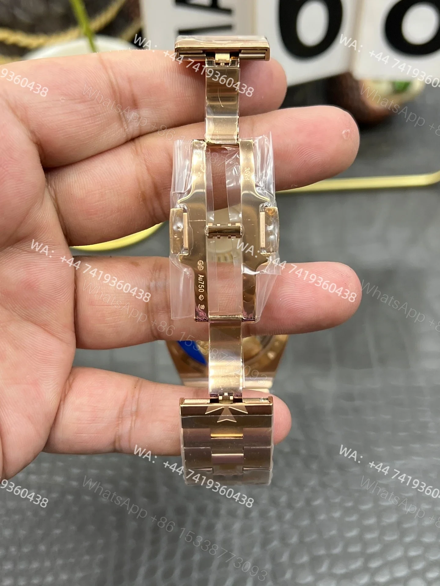View 8 of Super Clone Vacheron Constantin Overseas 4500V/210R-B705 Rose Gold Watch with Blue Dial
