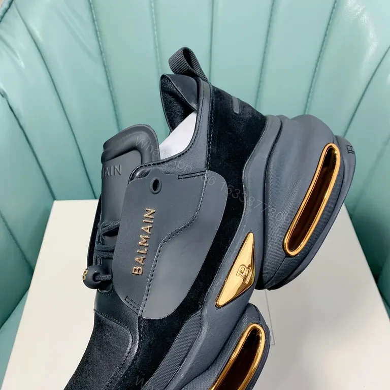 View 7 of Bold Black Balmain Runner: Allâ€‘Day Comfort + Gold Accents