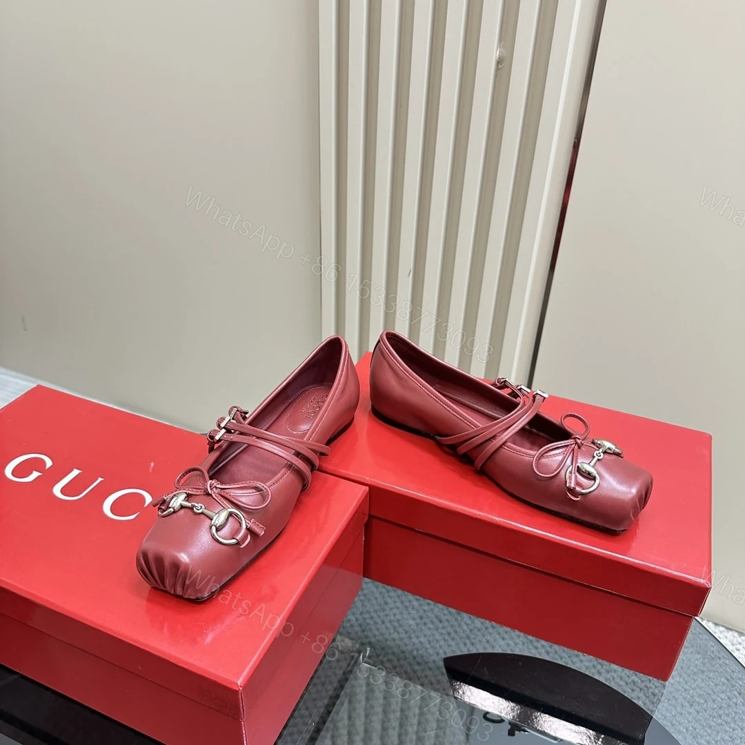 View 2 of GUCCI WOMEN’S HORSEBIT BALLET FLAT SACCHETTO RED 821219 AAEA4 6207