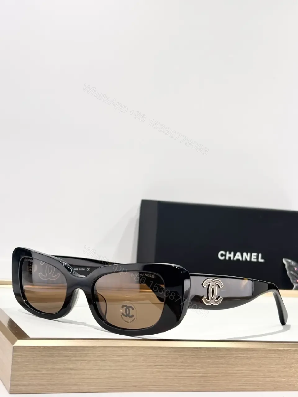 View 8 of Translucent Frame Sunglasses with Rose Lenses, Signature Luxe