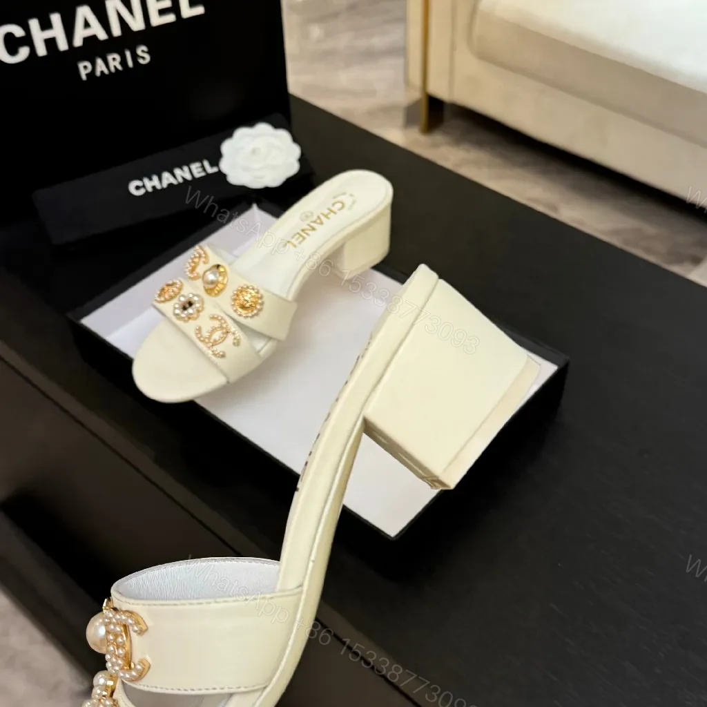 View 7 of Embellished Block Heel Mules - Luxury Comfort, Open-Toe, Mid Heel
