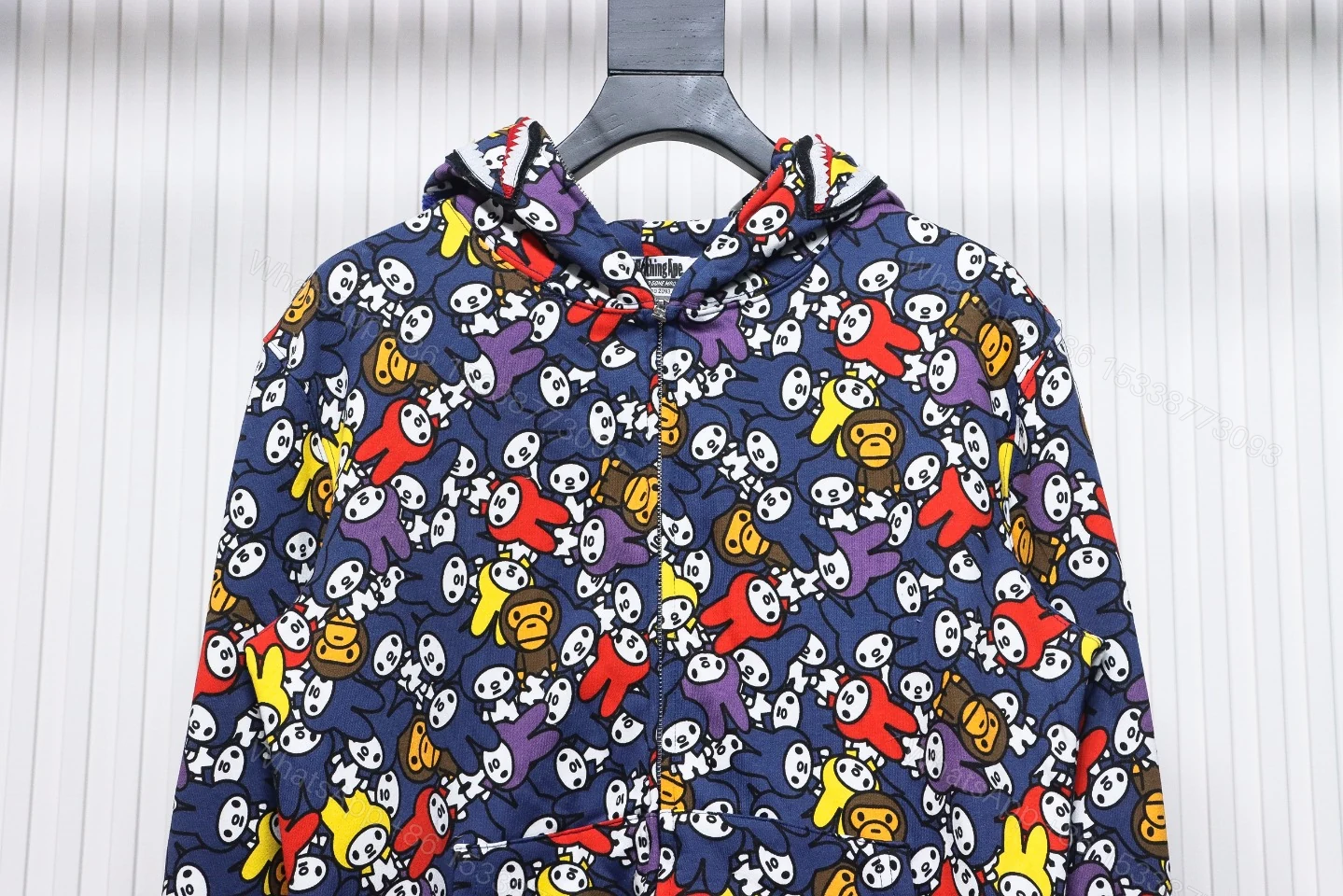 View 3 of BAPE Melody Full Printing Double Hat Hoodie