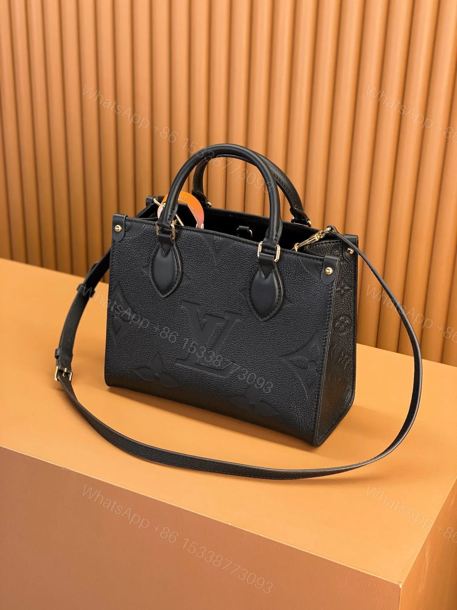View 3 of Louis Vuitton LV On The Go PM Tote Bag Black Handbags 25cm