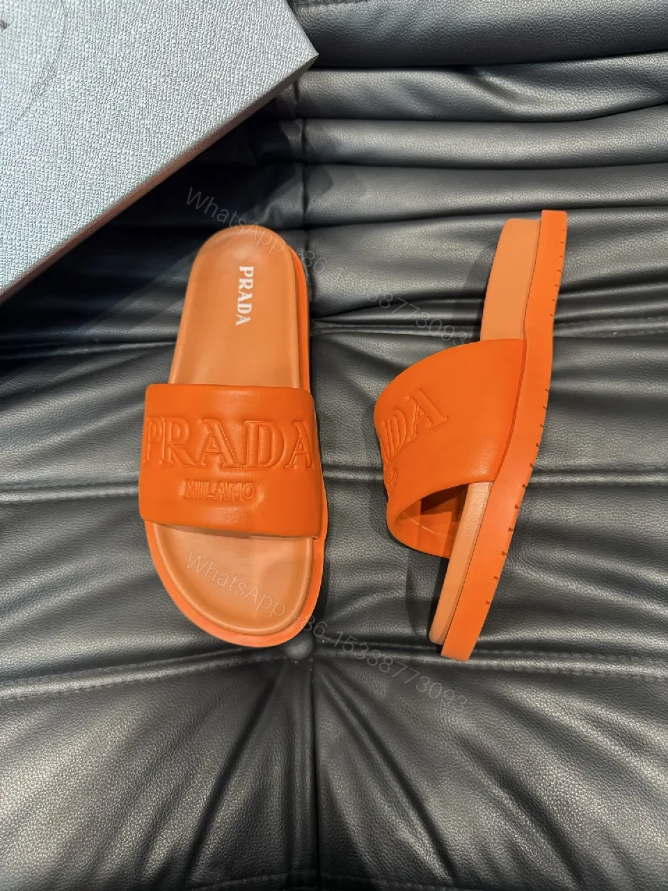 View 4 of Bold Orange Textured-Stride Slider, Premium Comfort