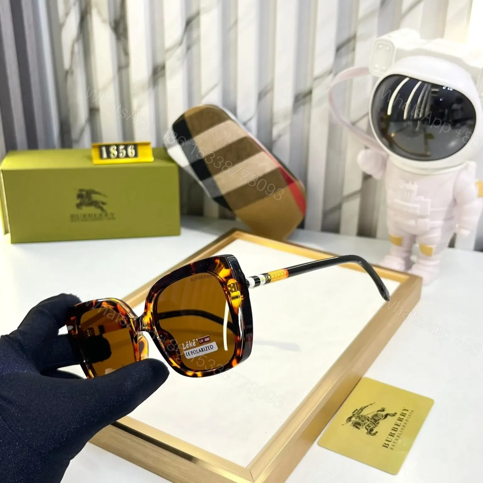 View 2 of Burberry Sunglass C09B59-7 Black UV Protection