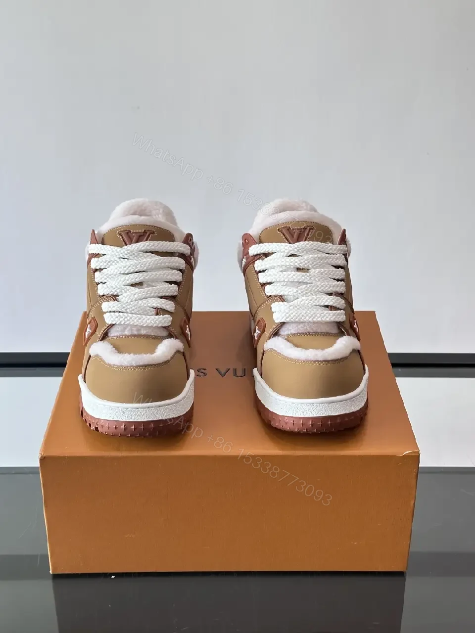 View 9 of Bold Leather Sneaker: Plush Comfort & Warmth Texture