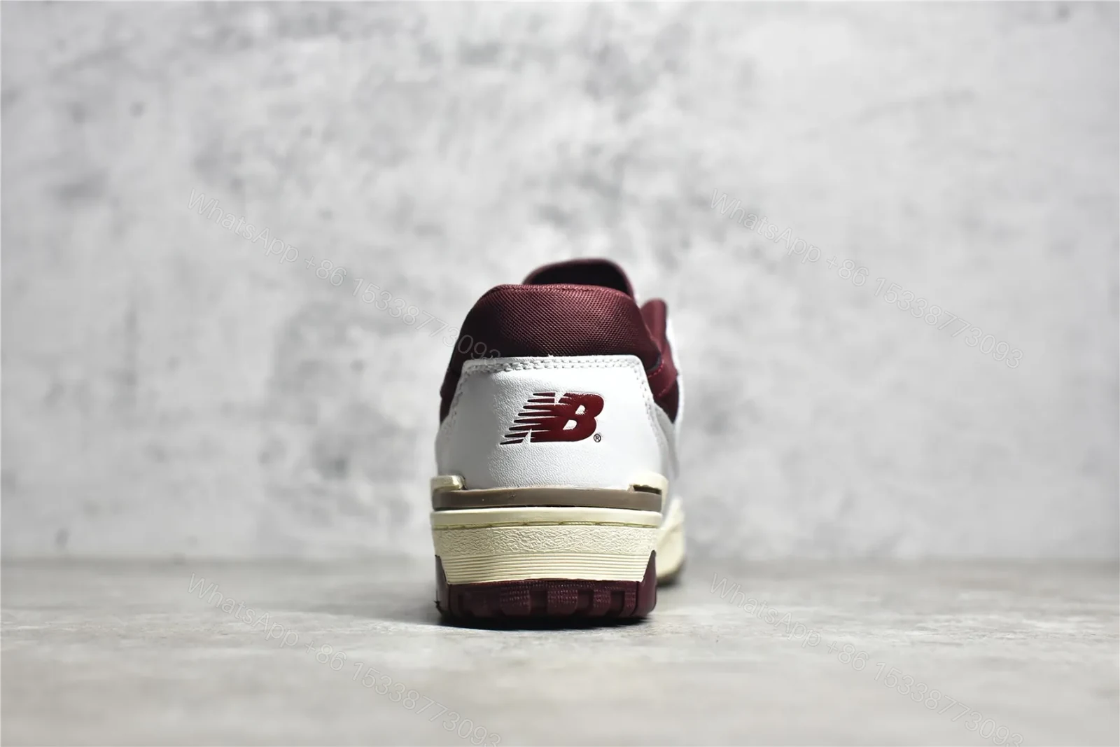 View 7 of New balance 550 White and Wine Red