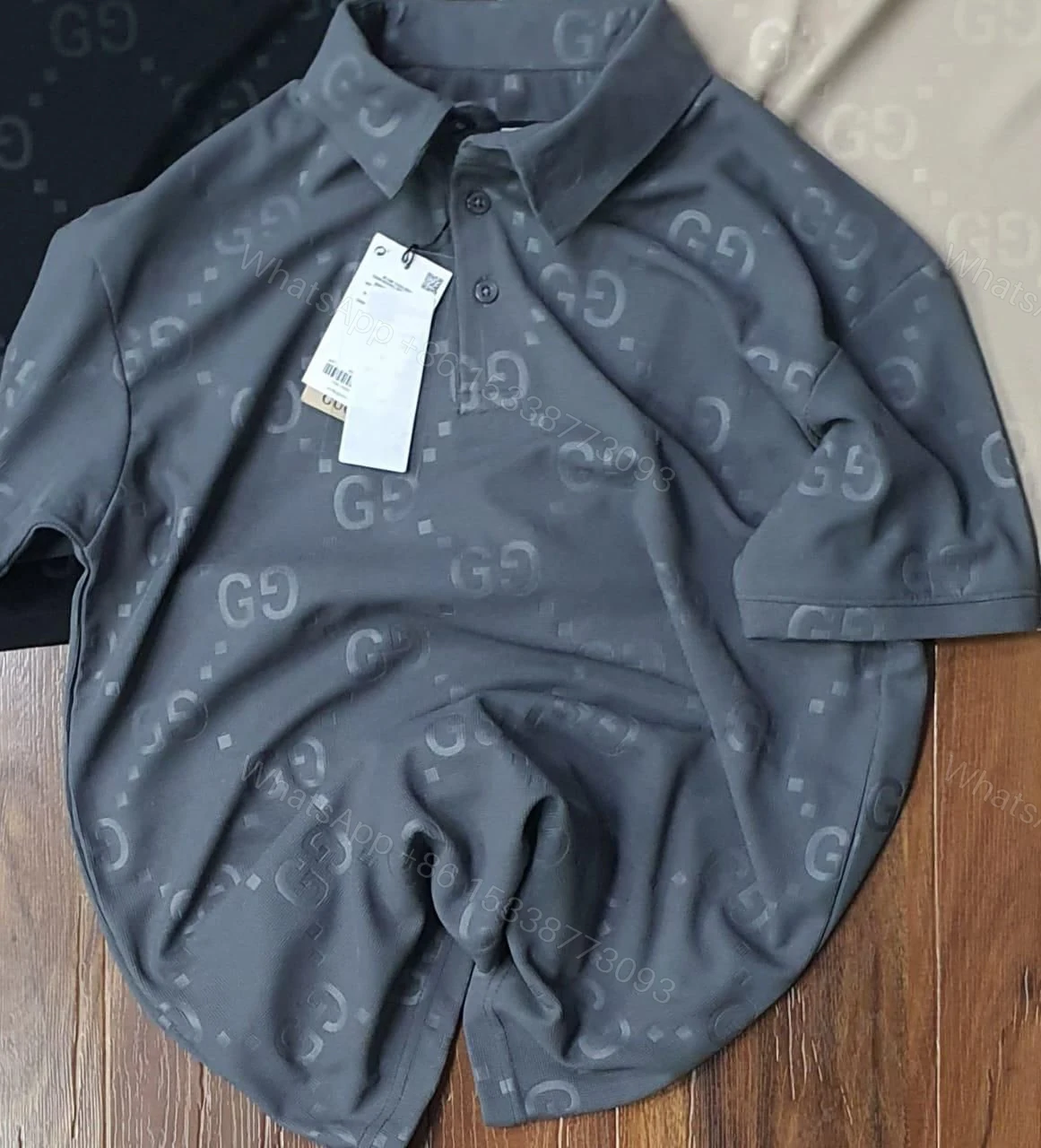 Gucci Very Premium Cotton Pique Lycra Polo T-Shirt Grey First Copy | AAA+ Replica — view 1