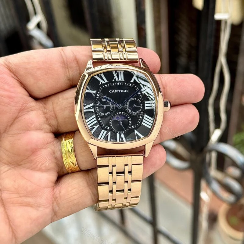 View 2 of Cartier Santos De Black Dial Rose Gold 43mm Quartz