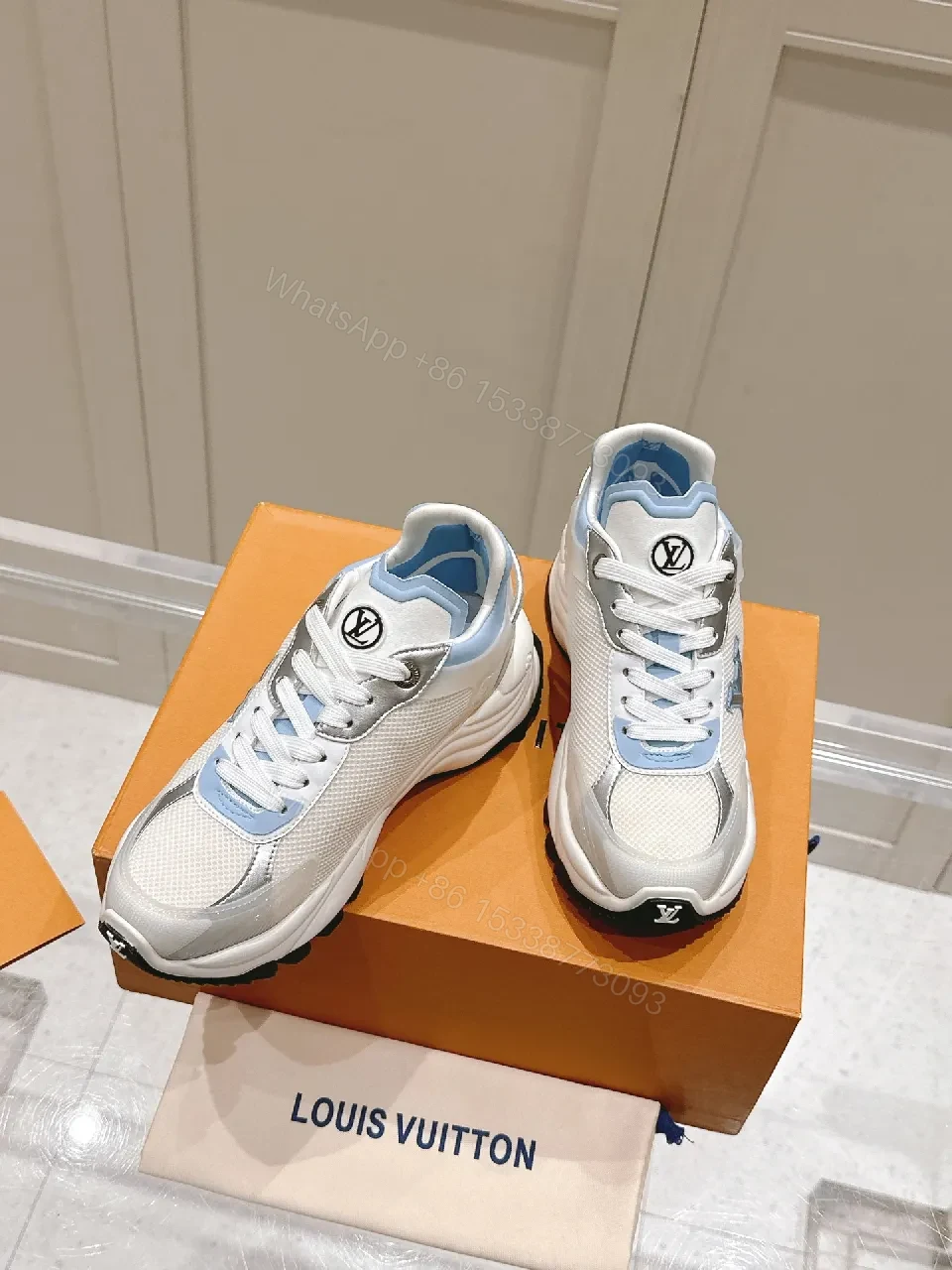 View 4 of Chunky Luxe Sneakers: Subtle Monogram, Premium Knit & Leather
