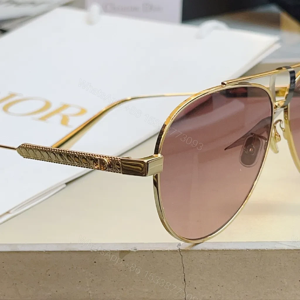 View 7 of Gold-Tone Aviator Sunglasses with Gradient Lenses, Luxe UV Protection