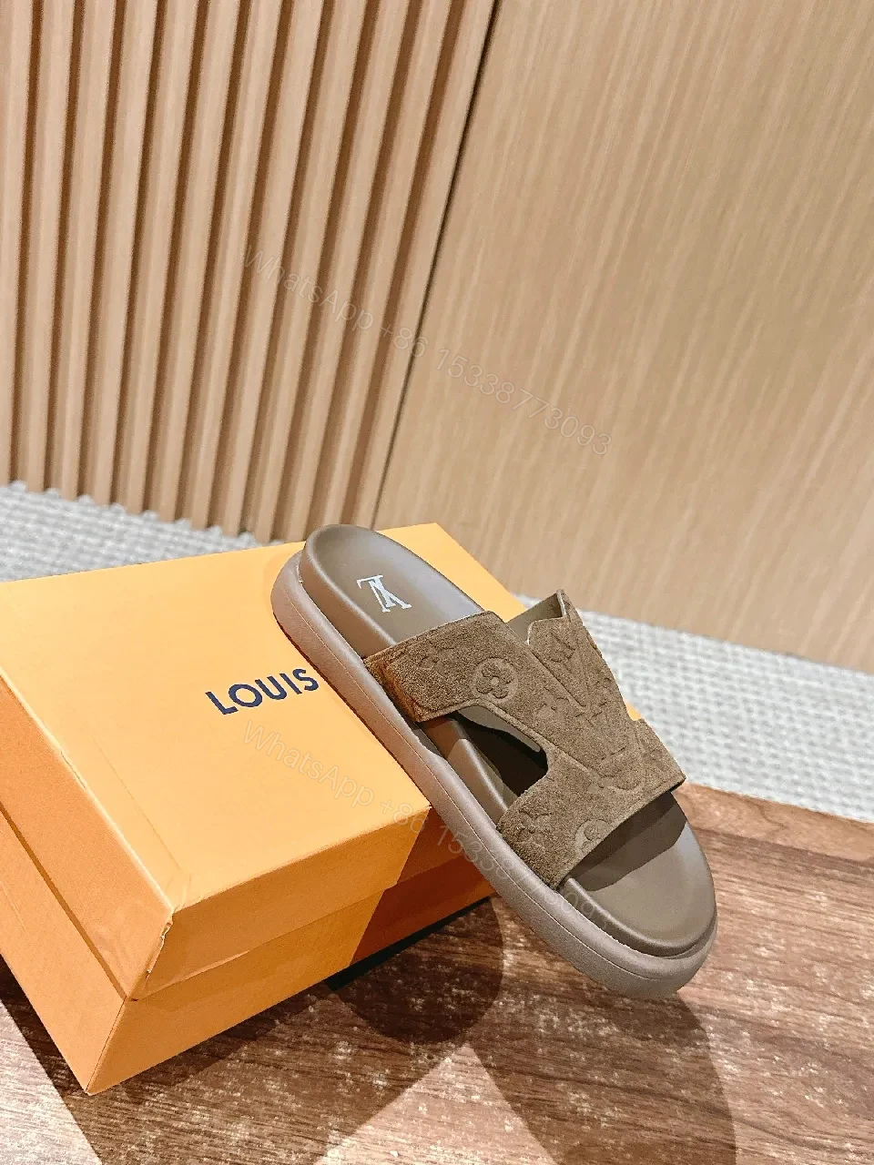 View 3 of Monogram Monotone Luxe Slide: Cushioned Comfort