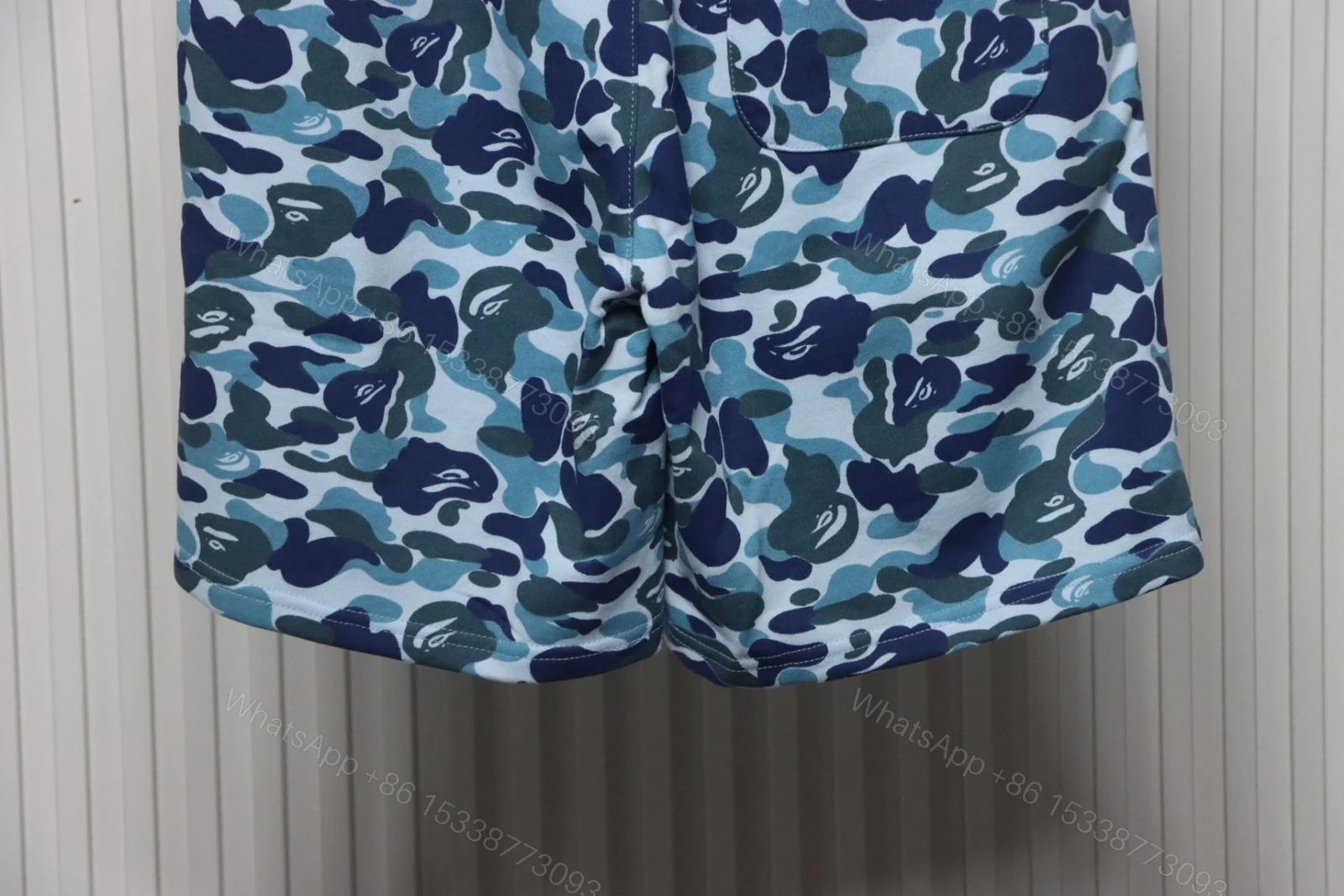 View 7 of Bape Camo Shark Shorts Blue