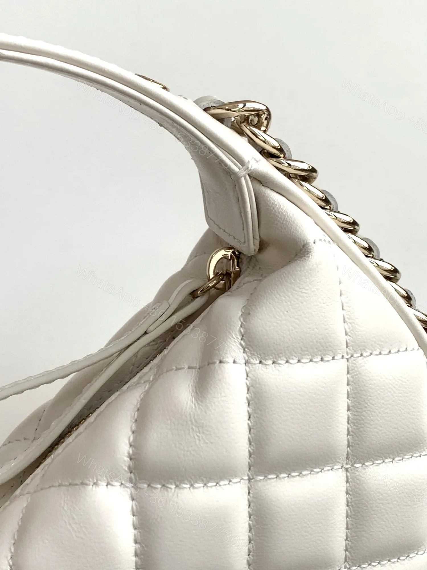 View 4 of CHANEL 23C white hula hoop clutch