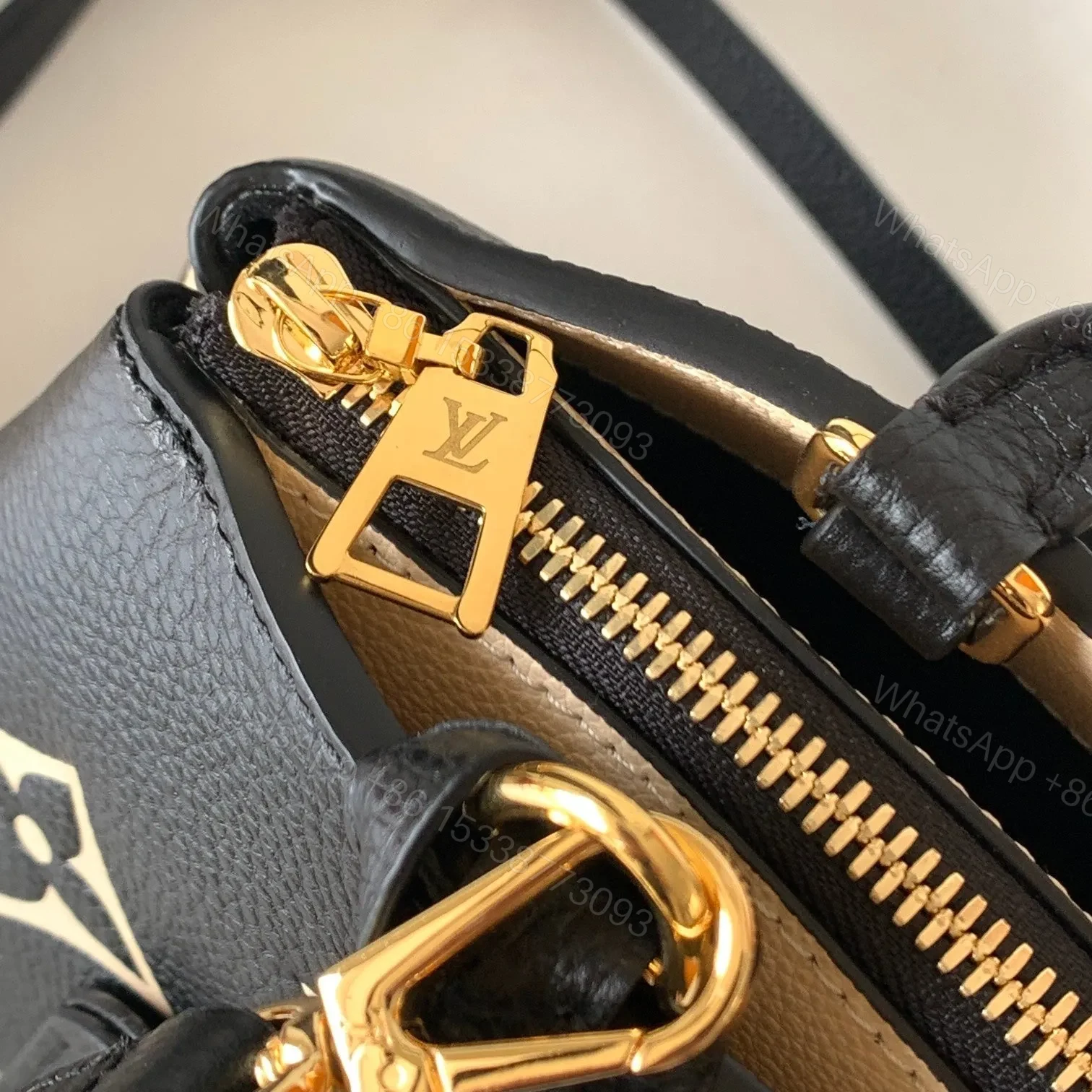 View 6 of LV PETIT PALAIS PM MEDIUM SHOULDER BAG 29 IN BLACK MIX BEIGE