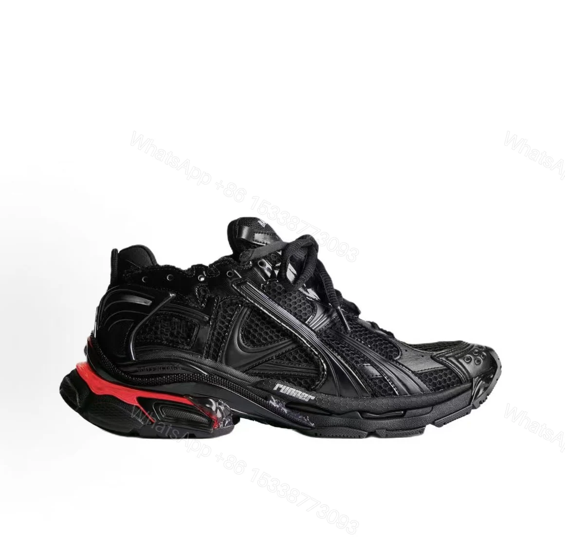 Balenciaga RUNNER LED SNEAKER IN BLACK — view 2