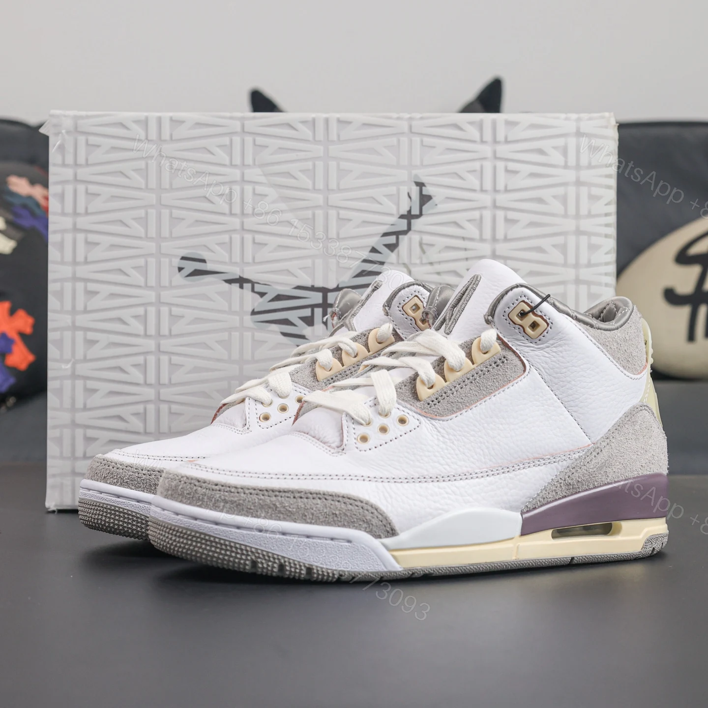 A MA MANIÉRE x AIR JORDAN 3 RETRO “Medium Grey” Reps — view 1