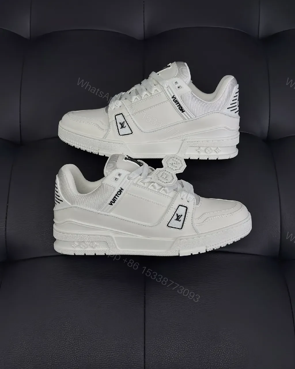 View 8 of White Leather Sneaker - Minimalist Luxe with Signature Details