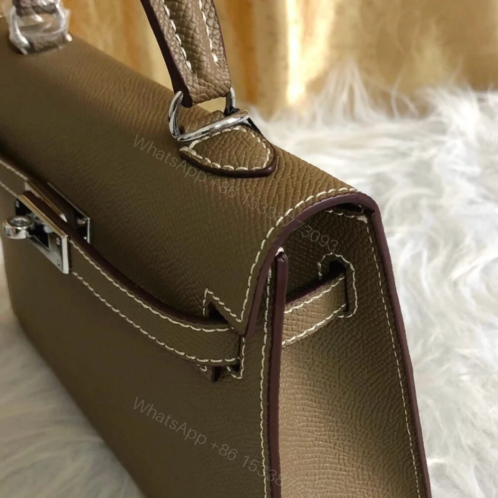 View 4 of Hermes Kelly Mini Epsom Handbag Etoupe 22Cm