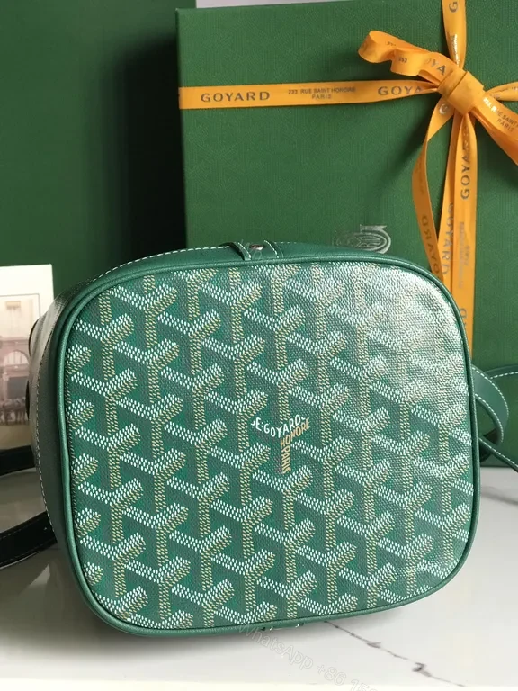 View 3 of Emerald Goyardine Bucket Bag: Luxury Daily Carry