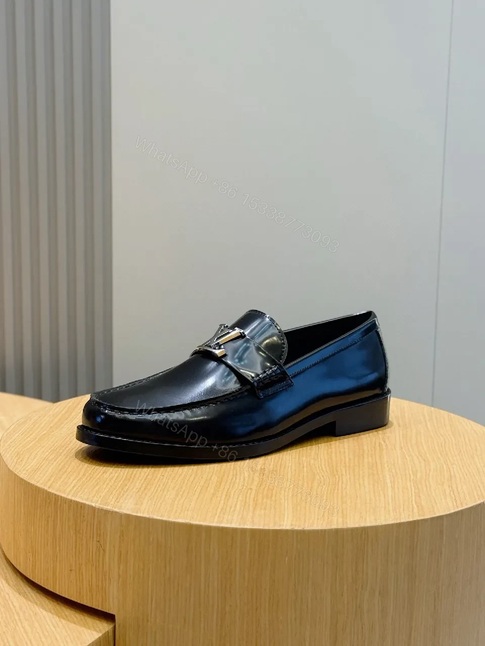 View 2 of Polished Leather Loafers with LV Hardware: Sleek, All-Day Elevation