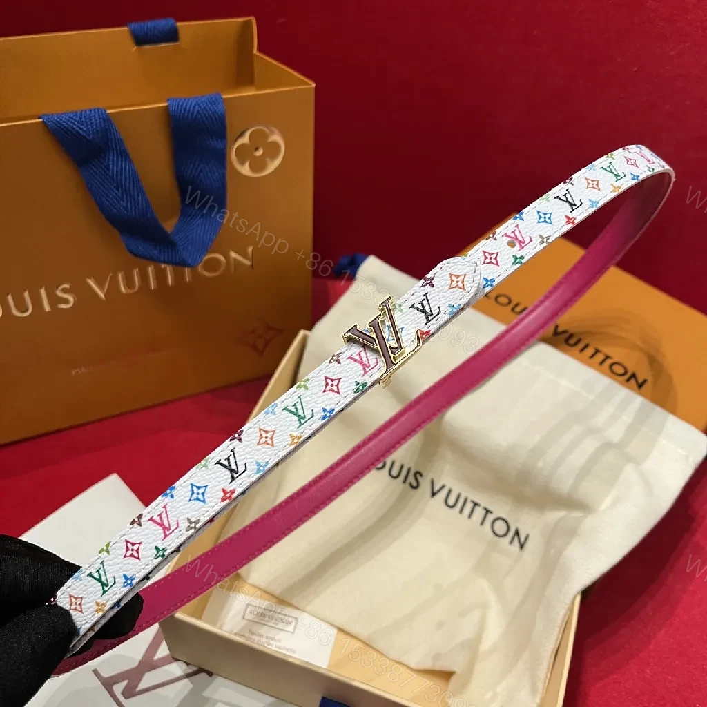 View 9 of Colorful Monogram Belt, Rainbow LV Hardware, Luxe Everyday Belt