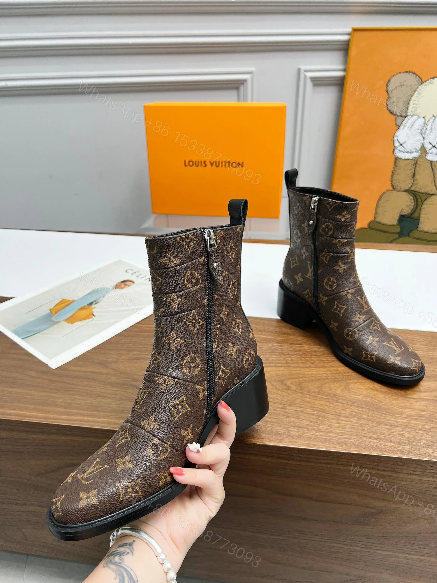 View 5 of LOUIS VUITTON JAZZ BOOTS MONOGRAM EBENE BROWN 1ADBKP