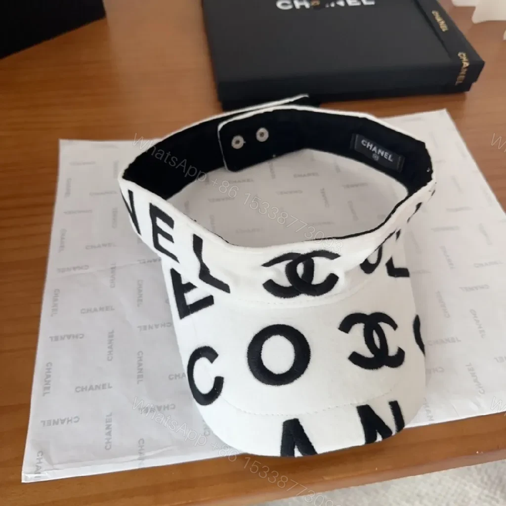 View 4 of Bold Monogram Visor: Luxe Black & White Streetwear Cap
