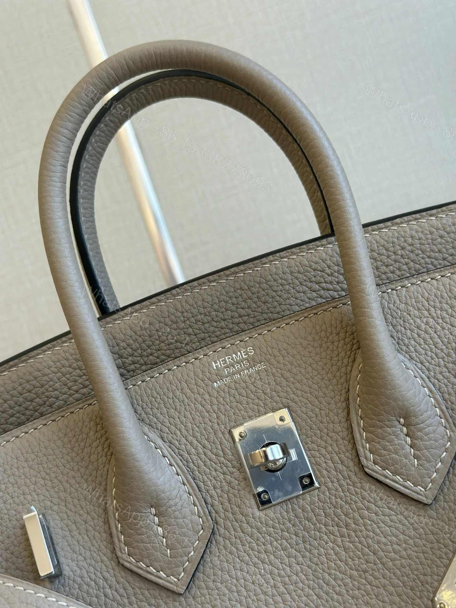 View 7 of Hermes Birkin 25 Gris Tourterelle Togo Palladium Hardware