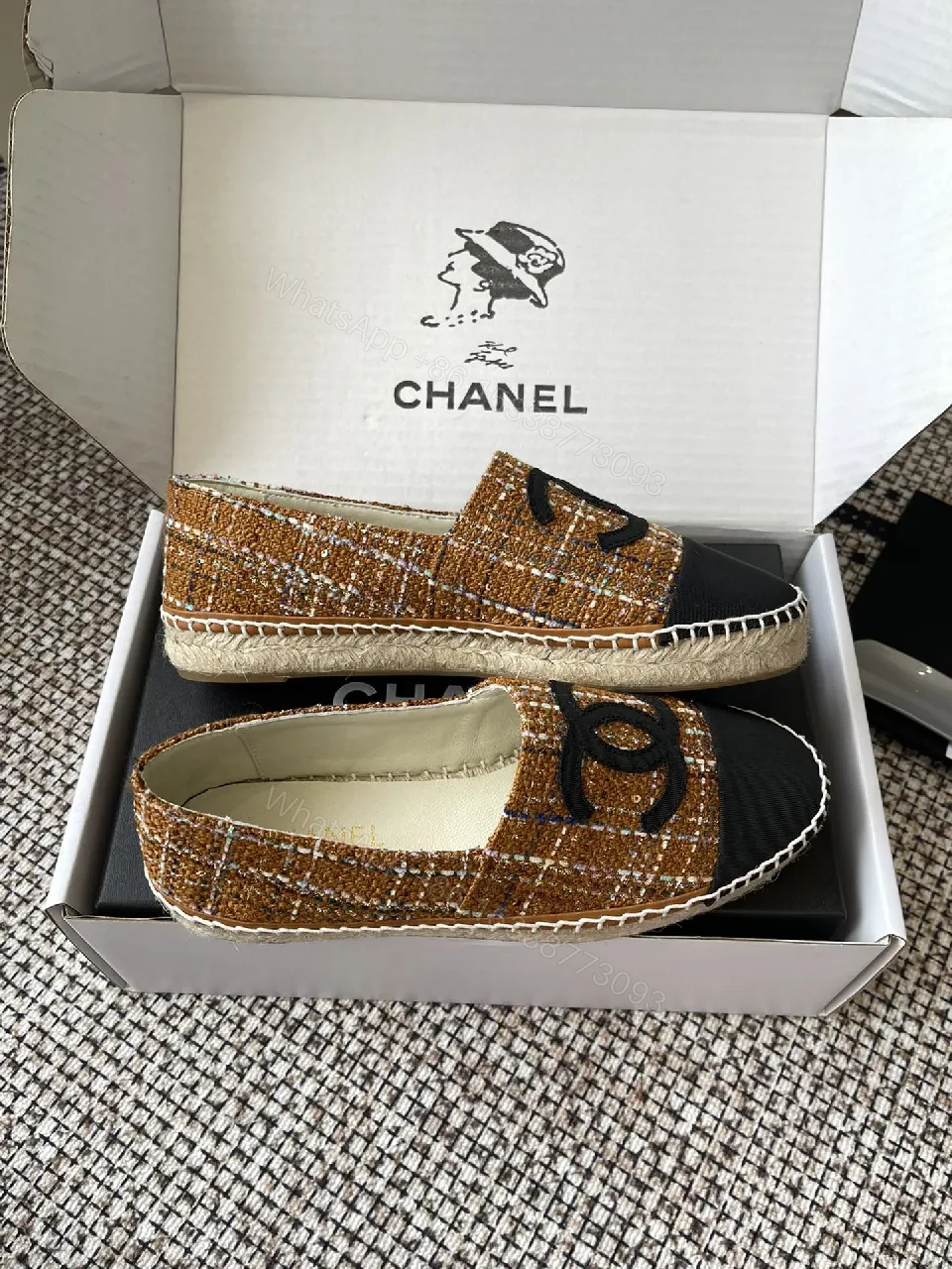 View 8 of Tweed Espadrilles: Luxury Logo Cap Toe, Comfortable Style