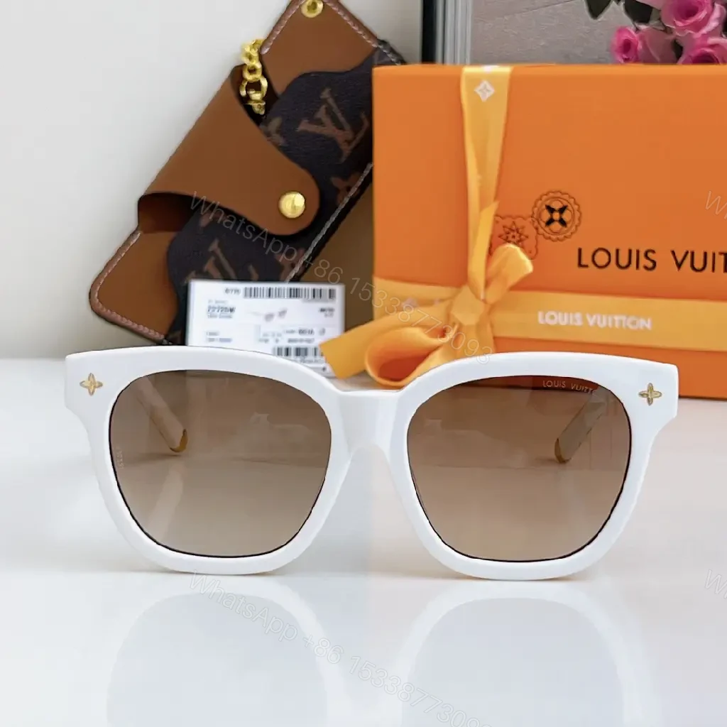 View 2 of White Acetate Sunglasses, Round-Square, Gradient Lenses, Gold Details