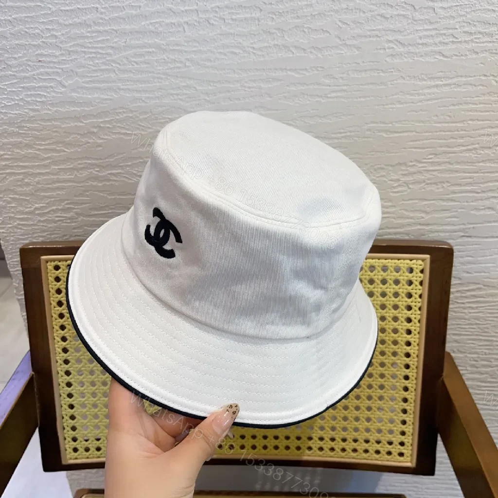View 2 of White Cotton Bucket Hat - Luxe Minimalist, Subtle Logo