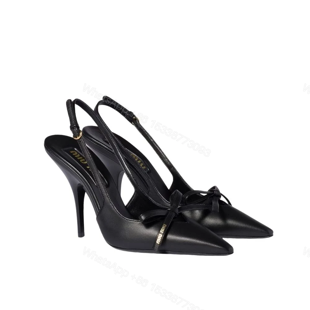 Miu Miu Slingback Pumps With Bow Black — view 1