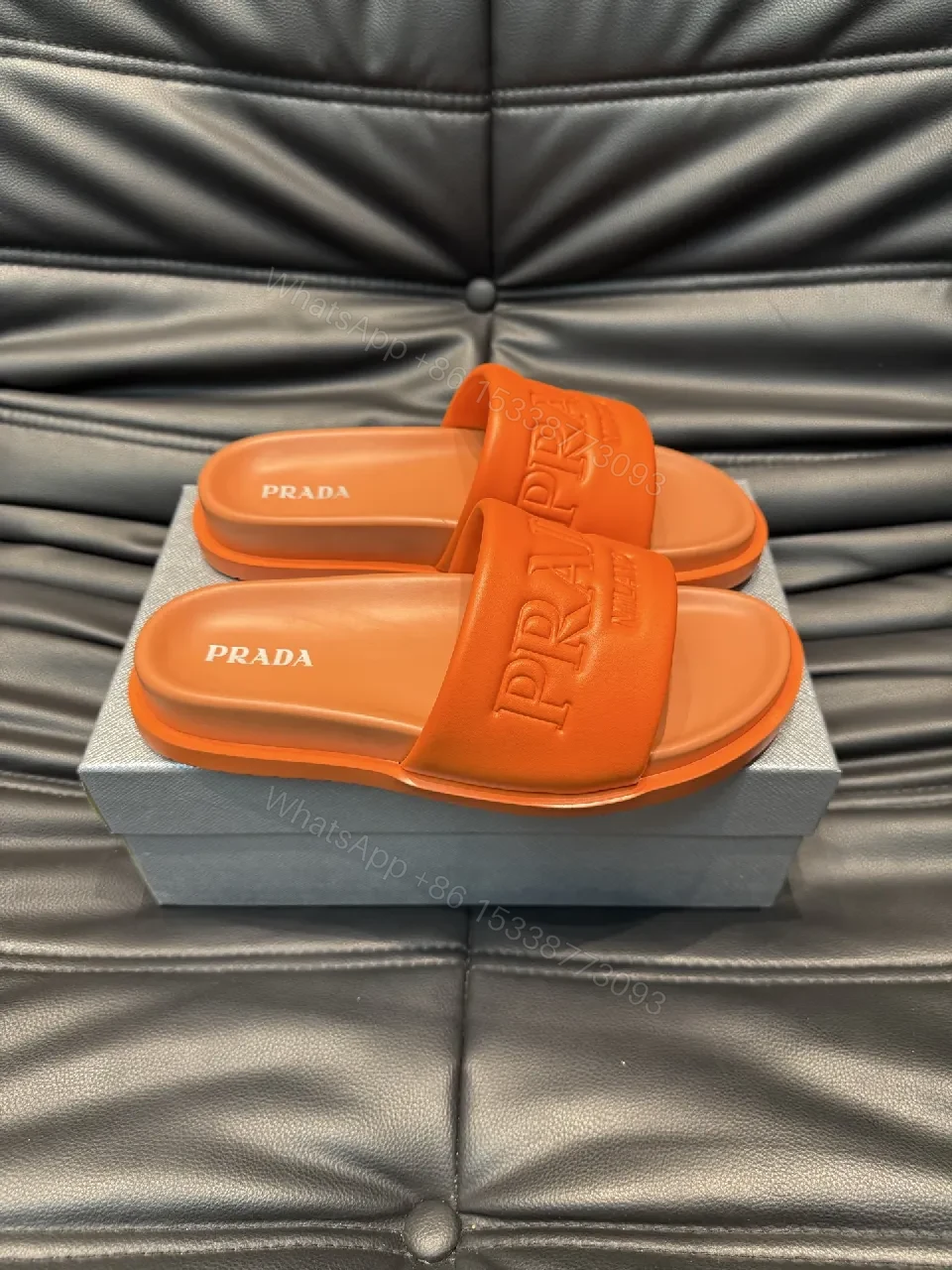 View 3 of Bold Orange Textured-Stride Slider, Premium Comfort
