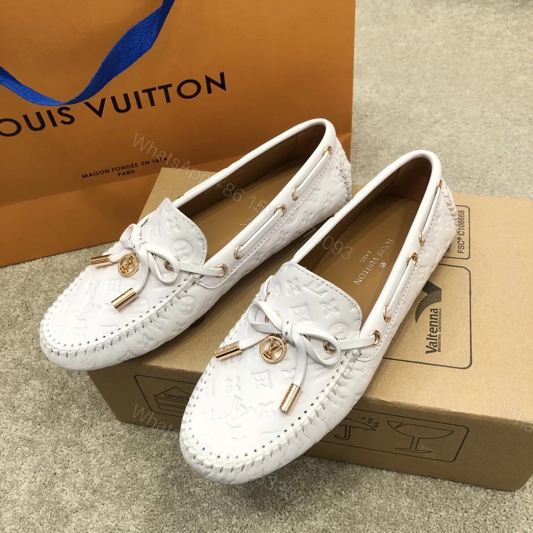 View 2 of LV WOMEN’S GLORIA FLAT LOAFERS WHITE ZOOM SHOES