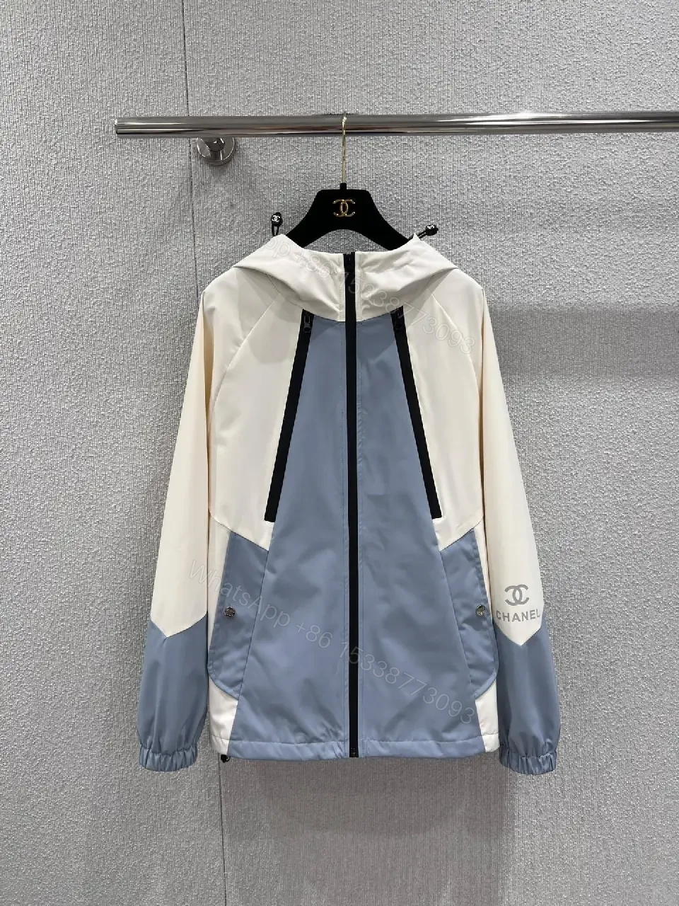 Color-Block Windbreaker with Subtle Luxe Details — view 1