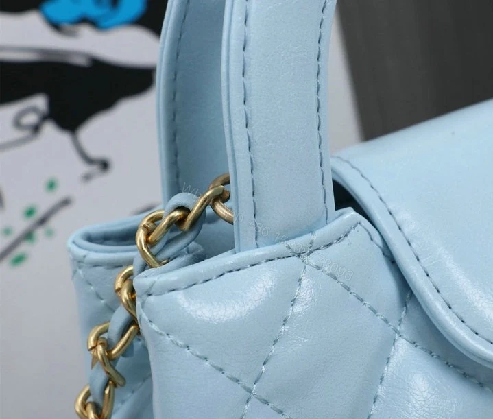 View 3 of Chanel Mini Kelly Shopping Tote Bag YB4ZN12 – Blue