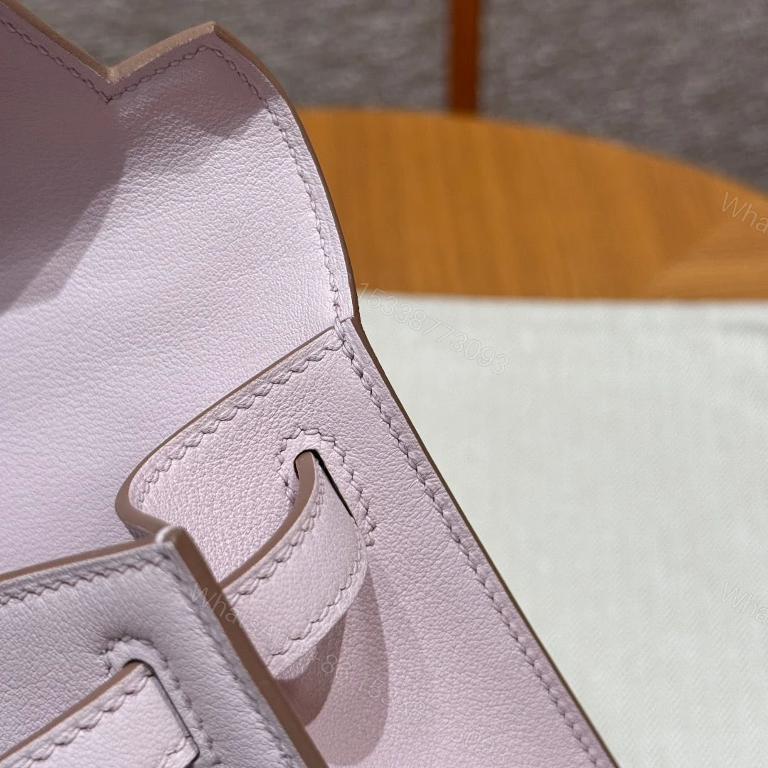 View 4 of HERMES KELLY POCHETTE 22 IN LIGHT PINK SILVER HARDWARE
