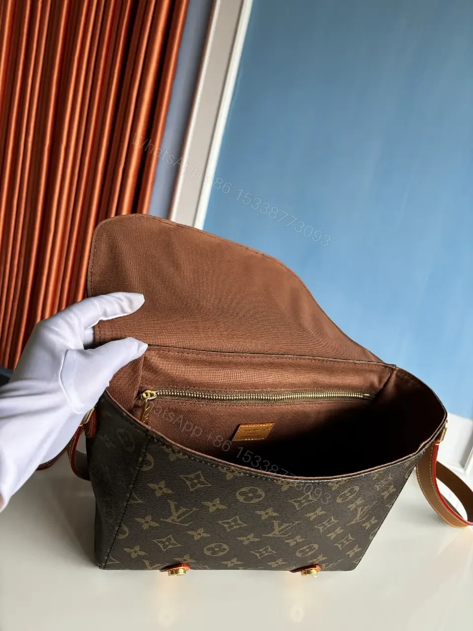 View 5 of Bold LV Monogram Shoulder Bag: Saddle-Strap Edition