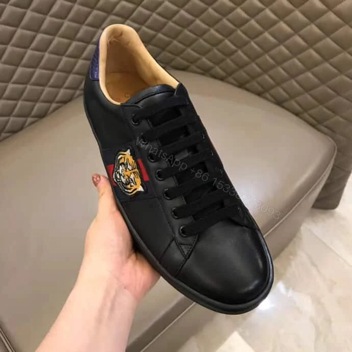 View 10 of GUCCI TIGER ACE EMBROIDERED SNEAKER BLACK – GC49