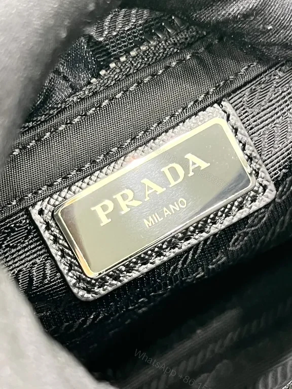 View 4 of Black Nylon Compact Messenger with Prada Logoâ€”Premium Designer Style
