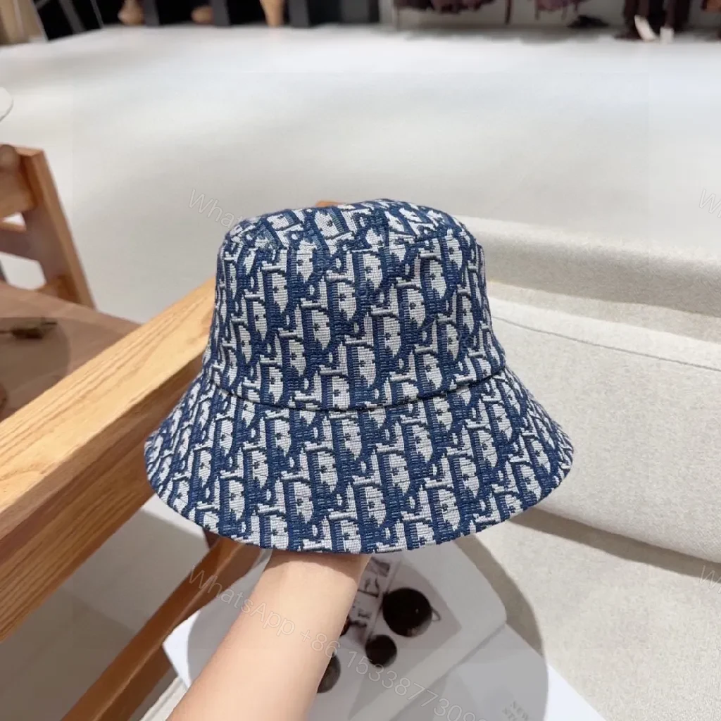 View 6 of Navy Off-White Jacquard Bucket Hat: Compact, Textured Style