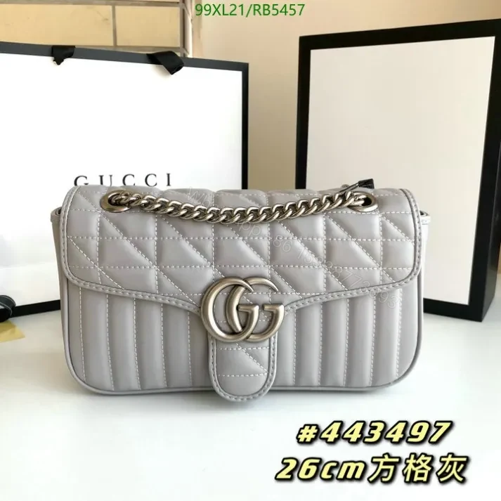 View 6 of Elegant Gucci Replica GG Marmont Leather Shoulder Bag RB5457