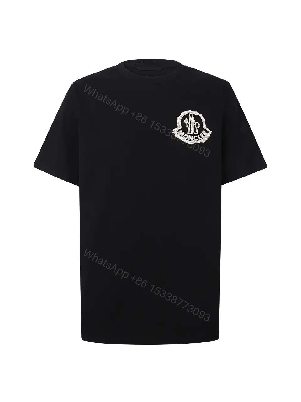 View 10 of Minimalist Cotton Crest Tee - Black Luxe Tee