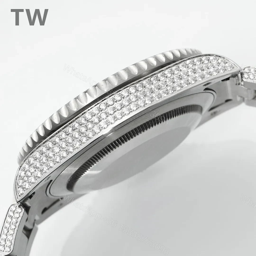 View 8 of KZ Factory Clean Factory TW Rolex GMT II Diamond Watch – Silver